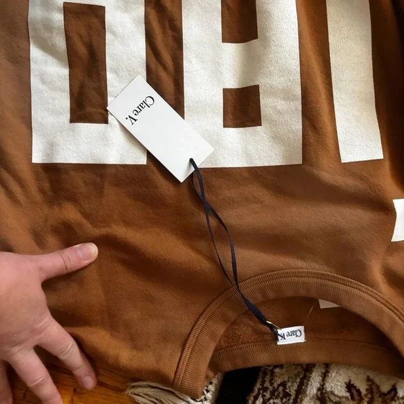 NEW Brown Clare V ciao Sweatshirt - Picture 2 of 4